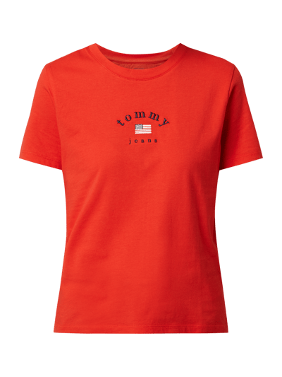 Tommy Jeans T-shirt met geborduurd logo  Rood - 2