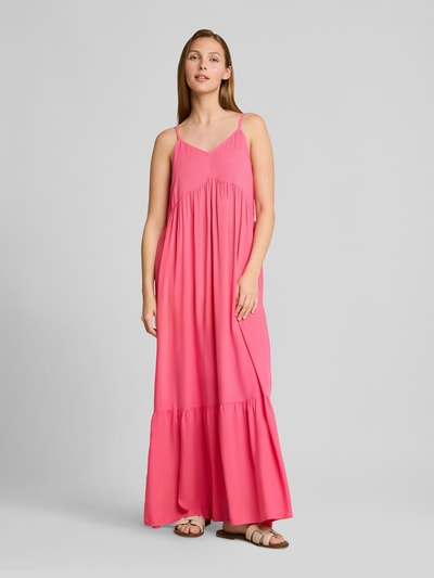 Tom Tailor Denim Freizeitkleid aus reiner Viskose mit Spaghettiträgern Rosa 4