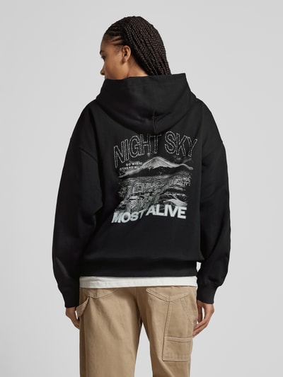 Pegador Oversized Hoodie mit Label-Print Modell 'SONIA' Black 5