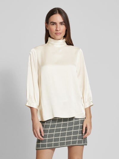 Milano Italy Regular fit blouse met opstaande kraag Offwhite - 4