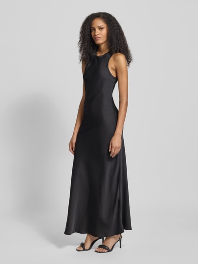 Neo Noir Maxikleid aus Satin Modell 'Celinie' Black 1