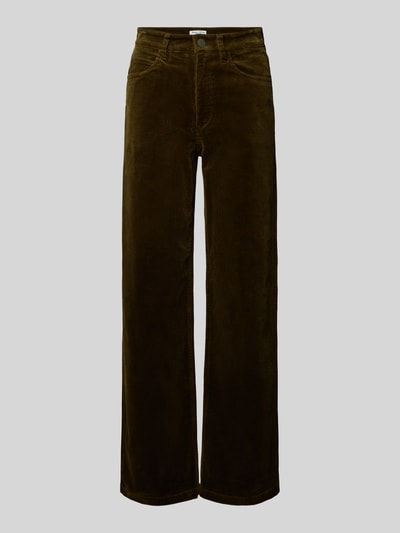 Marc O'Polo Denim Spodnie sztruksowe z szerokimi nogawkami z mieszanki bawełny Oliwkowy 2