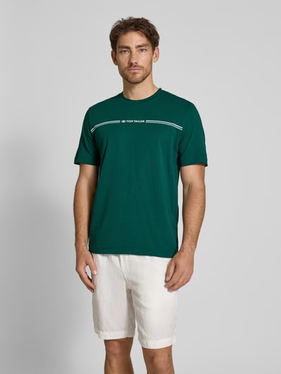 Tom Tailor Regular fit T-shirt van puur katoen Donkergroen - 4
