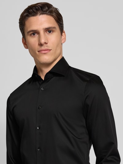 OLYMP No. Six Koszula biznesowa o kroju super slim fit z kołnierzykiem typu kent Czarny 3