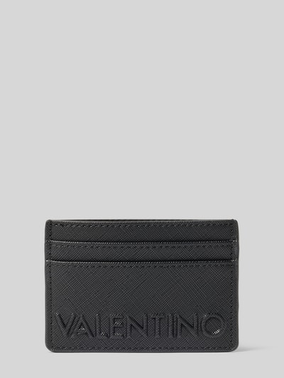 Produktfoto, Cardholder mit Logo-Prägung Modell 'PANDIA' von VALENTINO BAGS, schwarzes Saffiano-Leder, diverse Einsteckfächer, offenes Hauptfach
