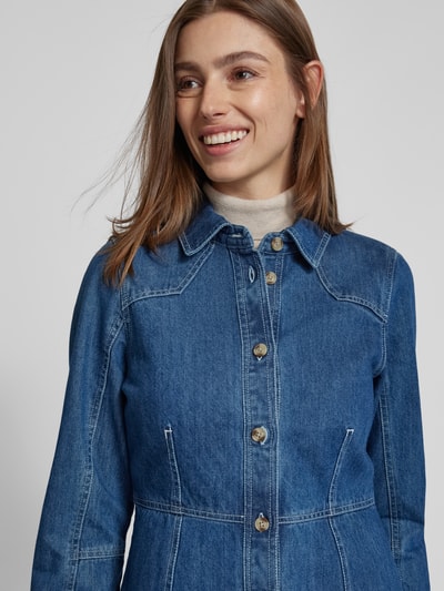 MSCH Copenhagen Knielanges Jeanskleid mit Umlegekragen Modell 'Dielle Emma' Jeansblau 6