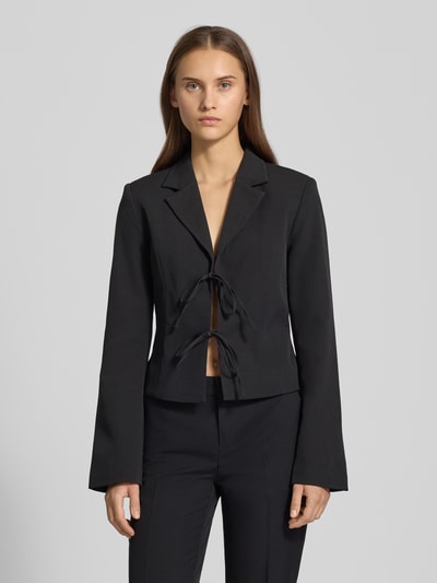 Gina Tricot Slim fit blazer met voorkant om te strikken  - 4