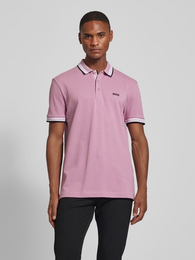 BOSS Green Regular Fit Poloshirt mit Label-Stitching Modell 'PADDY' Altrosa 4