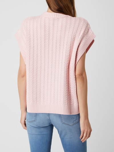 YAS Oversized Pullunder mit Zopfmuster Modell 'Vanilla' Rose 5