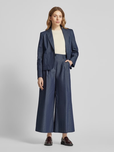 MORE Wide Leg Bundfaltenhose mit Gürtelschlaufen Jeansblau 1