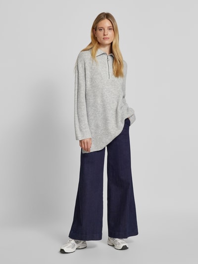 Vero Moda Schipperstrui met oversized schouders, model 'PERNILLA' Lichtgrijs - 1