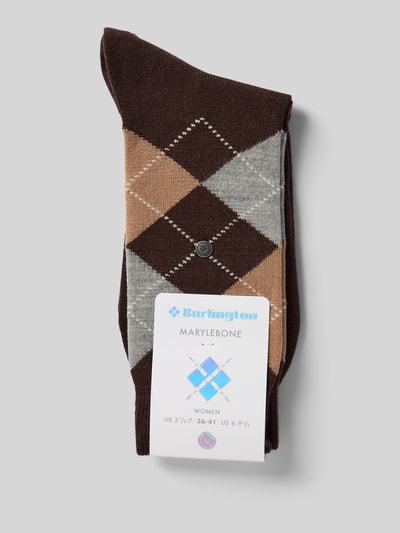 Burlington Socken aus Schurwoll-Mix Modell 'Marylebone' Mittelbraun 3