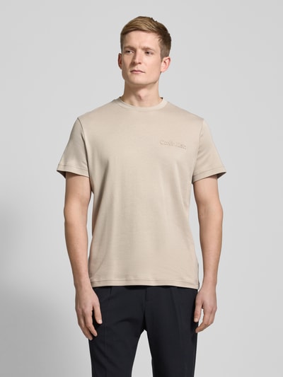 CK Calvin Klein T-Shirt mit Label-Detail Khaki 4