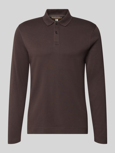 Christian Berg Men Regular Fit Poloshirt aus reiner Baumwolle Schoko 1