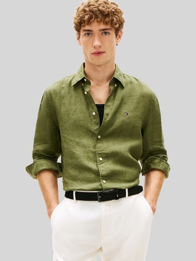 Tommy Hilfiger Regular Fit Freizeithemd aus reinem Leinen Khaki 4