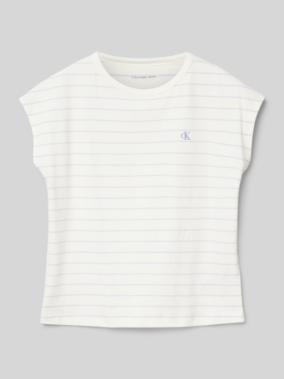 Calvin Klein Jeans T-Shirt mit Label-Stitching Ecru 1