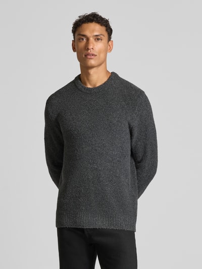 Wood Wood Gebreide pullover met ronde hals, model 'Andy' Antraciet - 4