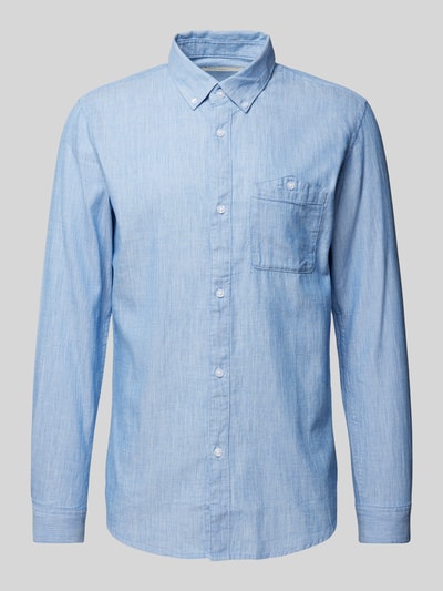 Tom Tailor Denim Regular Fit Hemd aus reiner Baumwolle Hellblau 1