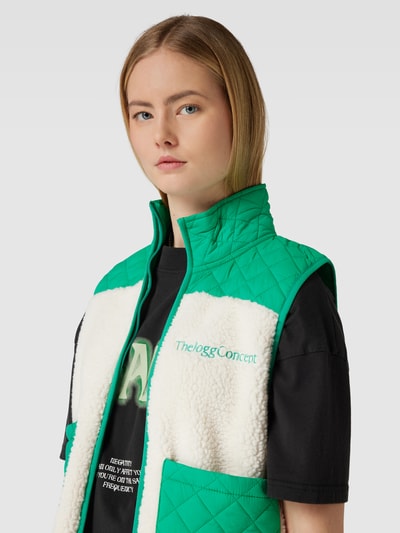 TheJoggConcept Steppweste mit Fleece-Besatz Grün 3