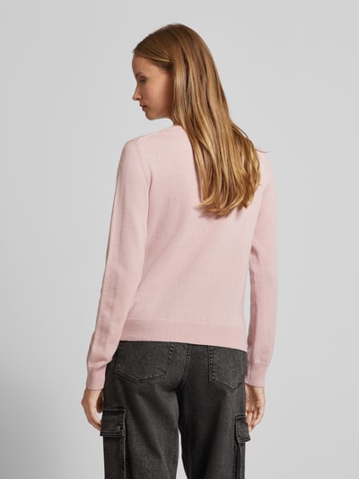 S.Marlon Kasjmier pullover met afgeronde V-hals Rosé - 5