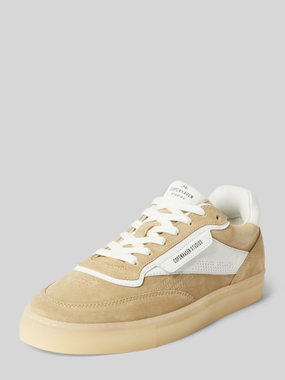 Copenhagen Ledersneaker mit Label-Print Sand 1