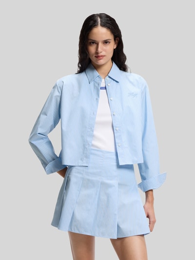 HUGO Blue Relaxed Fit Langarmbluse aus reiner Baumwolle Hellblau 4