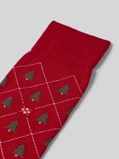 Burlington Socken im Allover-Look Modell 'CHRISTMAS TREE' Rot 2