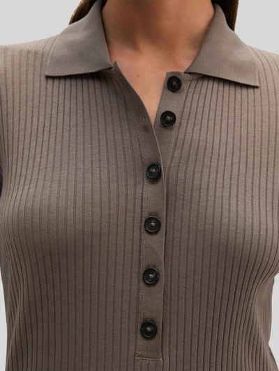 Marc O'Polo Slim Fit Pullover aus Baumwoll-Modal-Mix Taupe 3