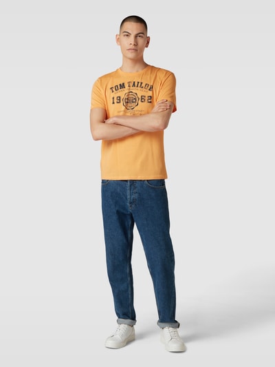 Tom Tailor T-Shirt mit Label-Print Orange 1