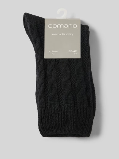 camano Sokken met kabelpatroon Zwart - 3