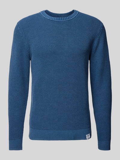 Pepe Jeans Sweter z dzianiny z detalem z logo model ‘Maddox’ Niebieski 2