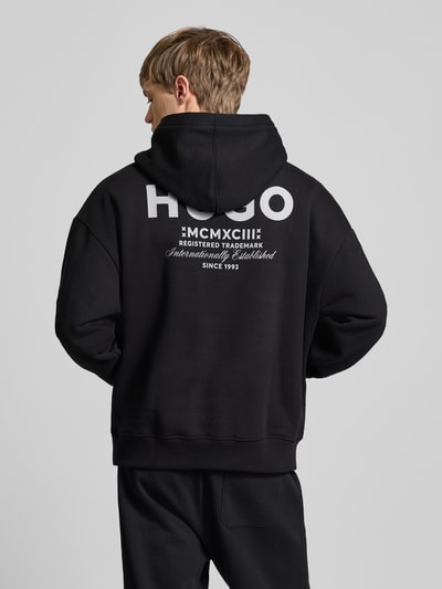 Hugo Blue Hoodie mit Label-Print Modell 'Nazardo' Black 5