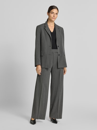Jake*s Collection Zakelijke broek met persplooien van viscosemix Donkergrijs - 1
