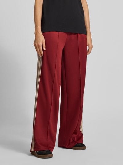 Copenhagen Muse Spodnie dresowe z szeroką nogawką i tunelem model ‘ADA’ Ciemnoczerwony 4
