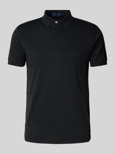 Polo Ralph Lauren Custom Slim Fit Poloshirt mit Logo-Stitching Modell 'INTERLOCK' Black 1