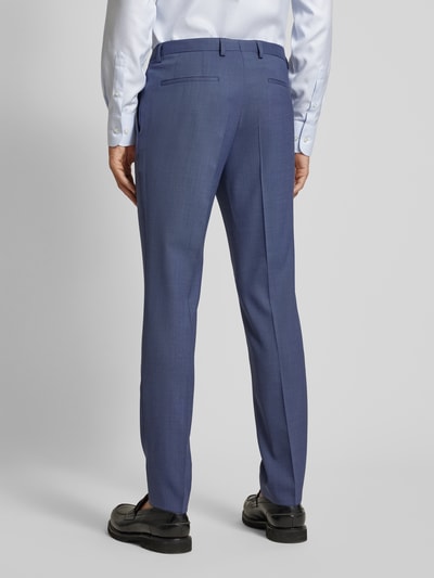 HUGO Slim fit pantalon met persplooien, model 'Hesten' Marineblauw - 5