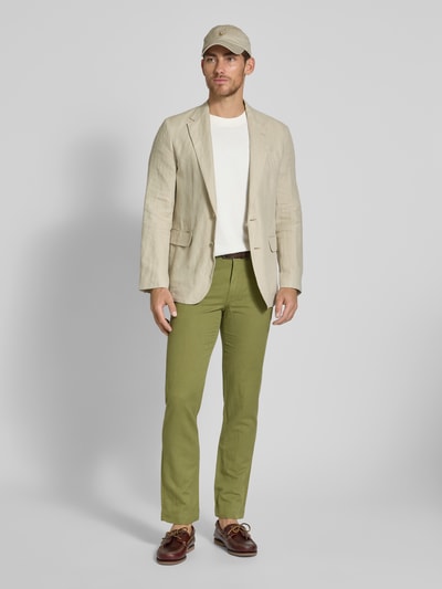 Polo Ralph Lauren Regular fit linnen broek met knoop- en ritssluiting Groen - 1