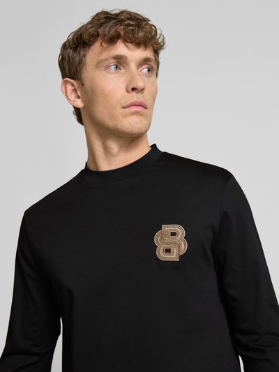 BOSS Longsleeve mit Logo-Stitching Modell 'Talley' Black 3