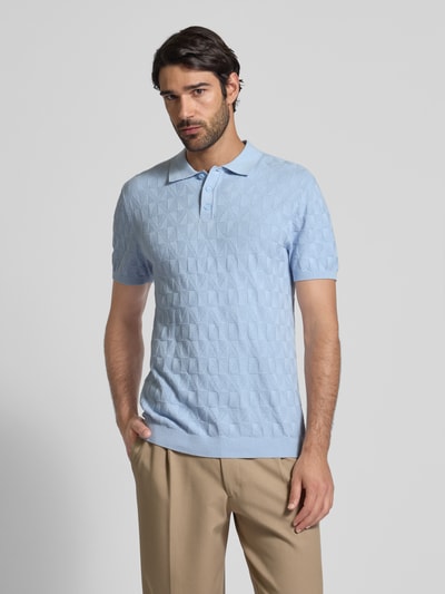 MCNEAL Regular Fit Strickpolo mit Knopfleiste Hellblau 4