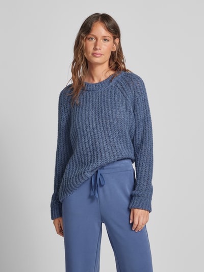 Smith and Soul Strickpullover mit Lochmuster Rauchblau 4