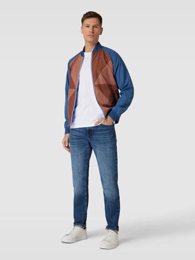 Scotch & Soda Jack met grafisch motief, model 'Cut and Sew' Oceaanblauw - 1