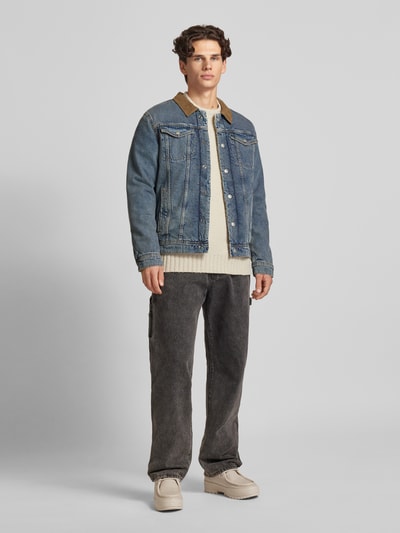 Jack & Jones Kurtka jeansowa z kieszeniami na piersi model ‘JEAN’ Jeansowy niebieski 1