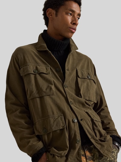 Polo Ralph Lauren Regular Fit Hemdjacke aus reiner Baumwolle Modell 'SUEDED MOLESKIN' Oliv 3