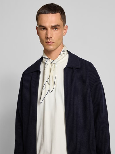 Filippa K Regular Fit Jacke in Strick-Optik Marine 3
