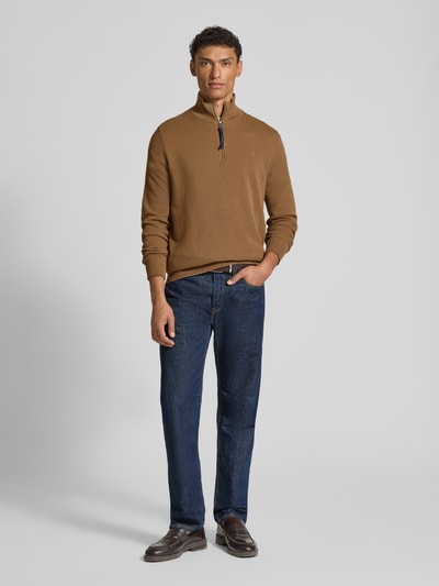 Lerros Gebreide pullover met schipperskraag Lichtbruin - 1