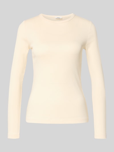 s.Oliver RED LABEL Slim Fit Langarmshirt aus reiner Baumwolle Offwhite 2
