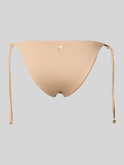 Produktfoto, Bikini-Slip mit seitlicher Schnürung Modell 'ZOE' von Guess in Beige, Material-Mix mit Stretch-Anteil, körpernahe Passform
