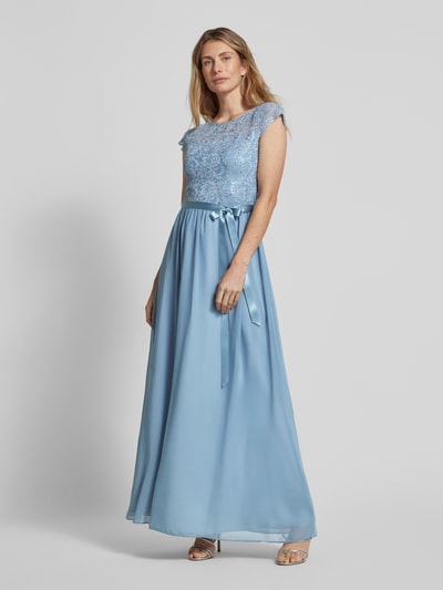 Swing Abendkleid mit Paillettenbesatz Hellblau 1