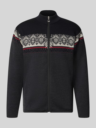 Produktfoto, Regular fit heren jack van zuiver wol Model 'Moritz' van Dale of Norway in tricotlook met opstaande kraag en ritssluiting, ruglengte maat M 71 cm, mouwlengte maat M 63 cm