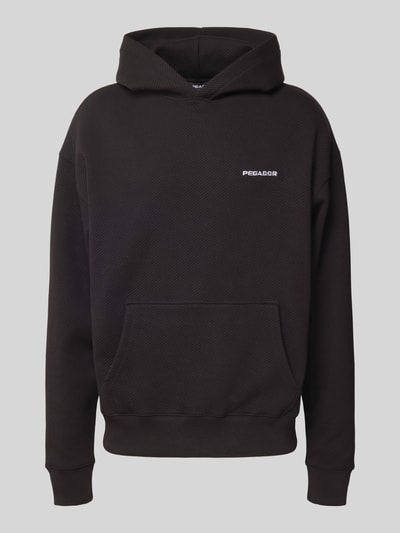 Pegador Oversized Hoodie mit Logo-Stitching und Känguru-Tasche Black 2